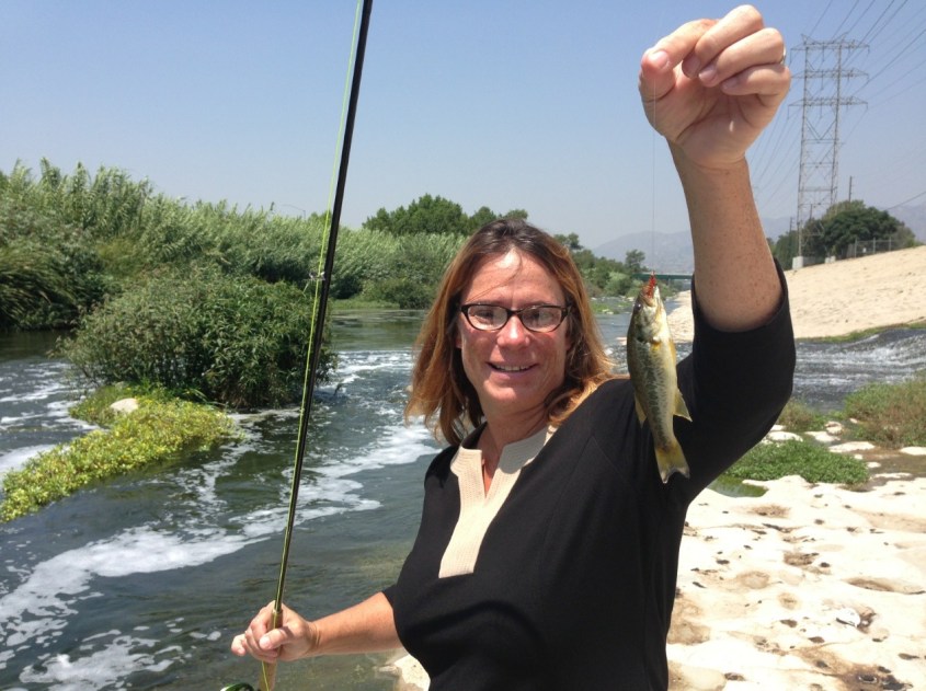 Nothing like catching your first fish on a fly --  a baby bass, no less. (Mark Gangi)