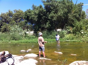 Father and son get in some water time together. (Jim Burns)