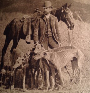 Charles Frederick Holder with the Valley Hunt hounds, circa 1906.